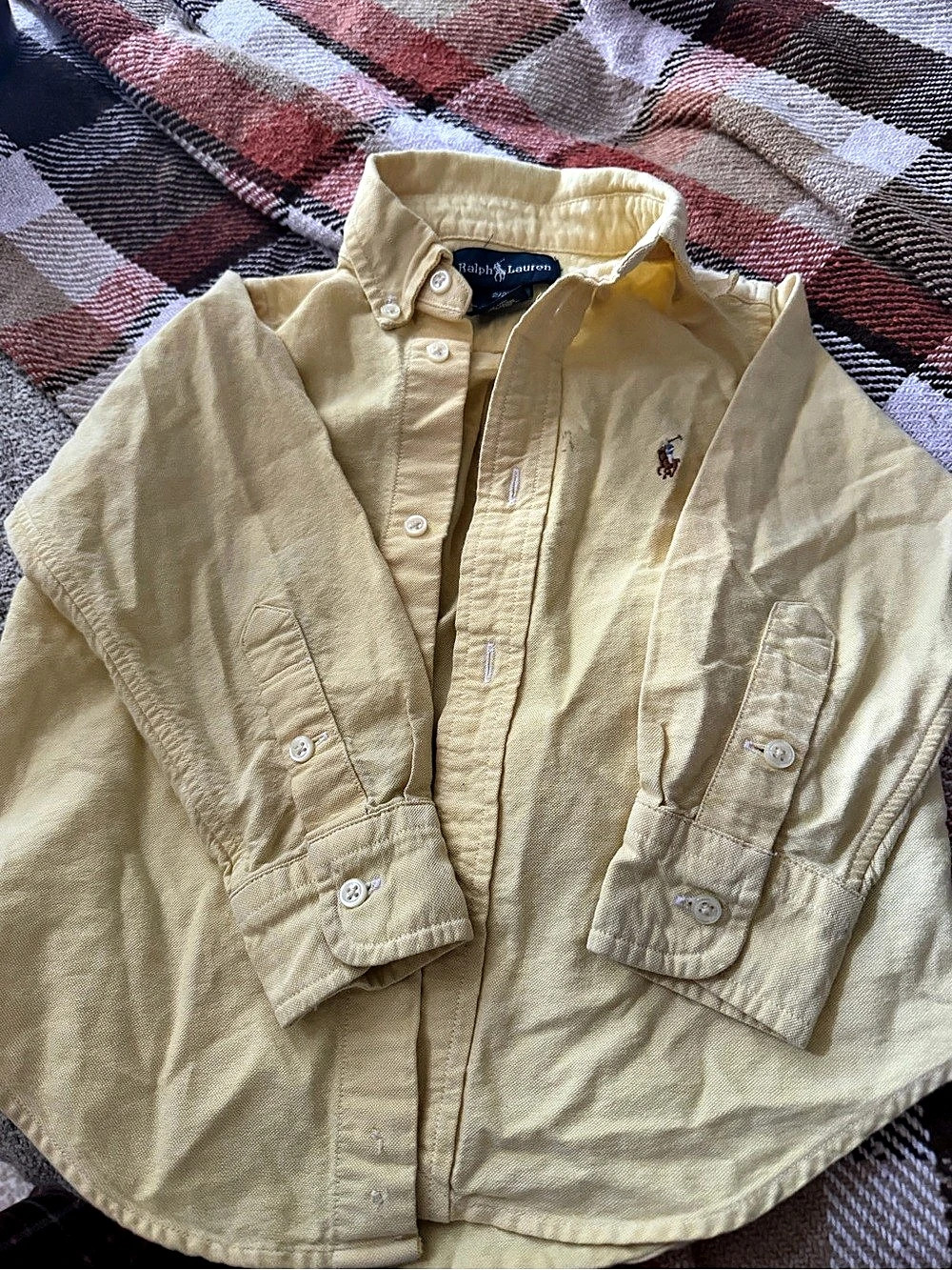 Ralph Lauren Boys Size 2T Yellow Button Down